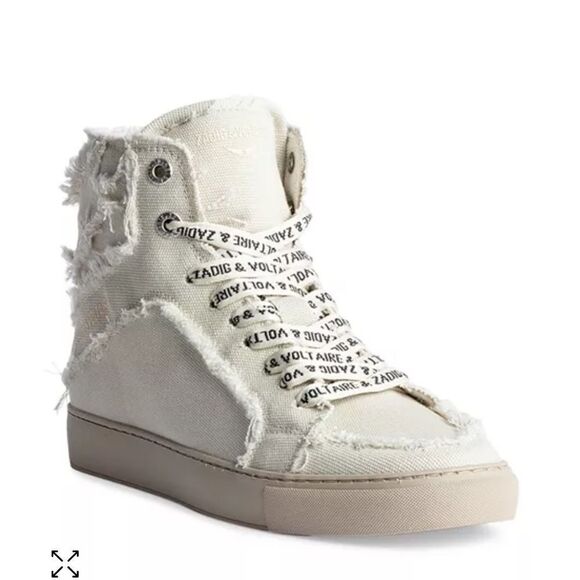 Zadig & Voltaire High Flash Canvas sneakers canvas shoes New - Picture 1 of 6